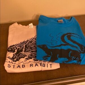 Vibrant Blue and Pink Short Sleeve Graphic Tees (Qty 2)